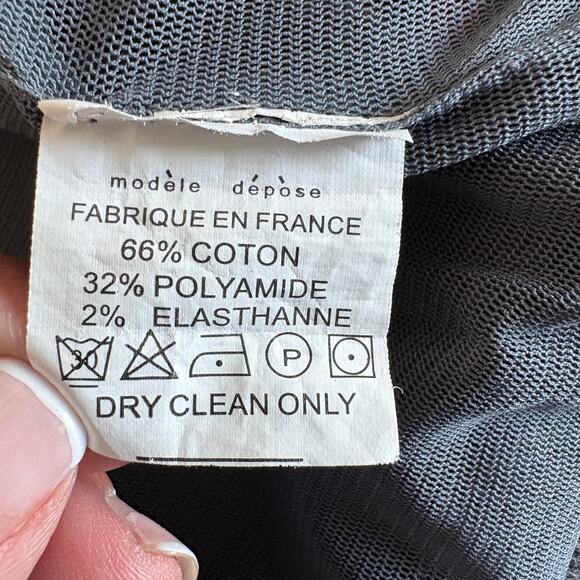 Vintage Bahatti Paris Striped Studded Funnel Neck Jacket France M OldMoney Y2k - Picture 7 of 9